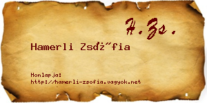 Hamerli Zsófia névjegykártya